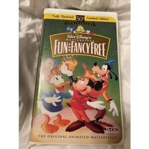 Fun and Fancy Free (VHS, 1997) Mickey Mouse Disney Donald Duck Animated EUC